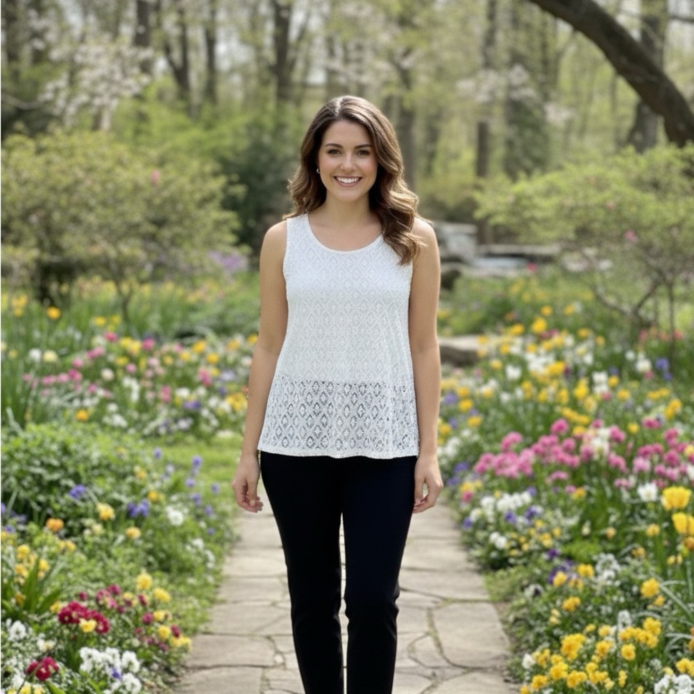 Chic White Lace Tank Top